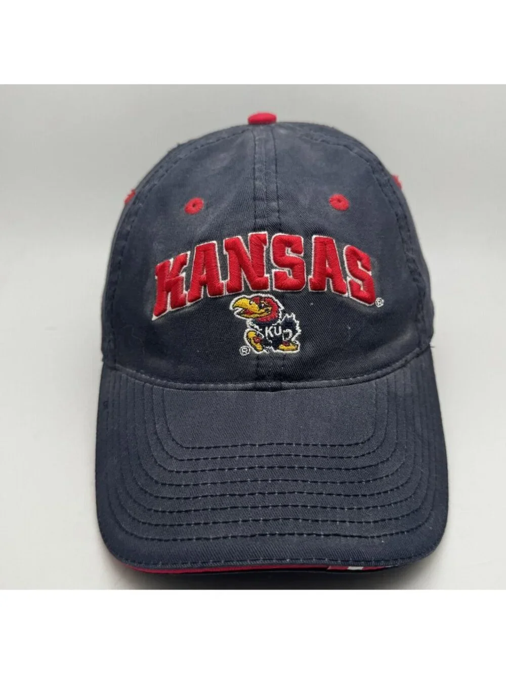 Kansas Jayhawks  Baseball Cap HatThe Game NCAA Adjustable Navy Red One Size